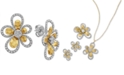 EFFY Collection EFFY&reg; Diamond Flower Drop Earrings (1-1/3 ct. t.w.) in 14k Gold & White Gold